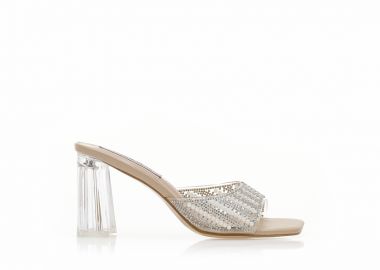 Mules nude με διαφάνεια και στρας NUDE - Tsoukalas - 