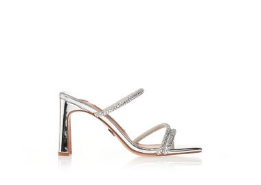 Mules TSOUKALAS ασημί με στρας λουράκια ΑΣΗΜΙ - Tsoukalas - 