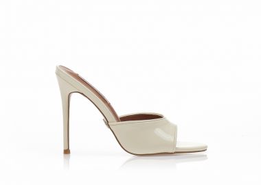 Mules TSOUKALAS εκρού λουστρίνι με λεπτό τακούνι ΕΚΡΟΥ - Tsoukalas - 