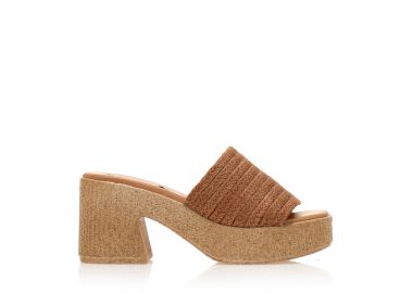 Mules TSOUKALAS κάμελ με ψάθινη φάσα και φιάπα ΚΑΜΕΛ - Tsoukalas - 