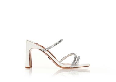 Mules TSOUKALAS λευκά με στρας λουράκια ΛΕΥΚΟ - Tsoukalas - 