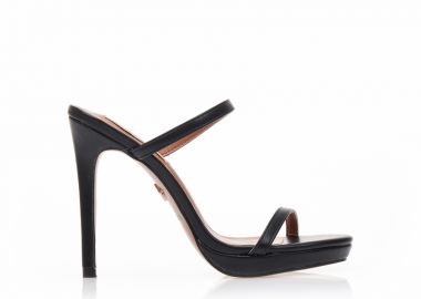 Mules TSOUKALAS μαύρα δερματίνη με φιάπα ΜΑΥΡΟ - Tsoukalas - 