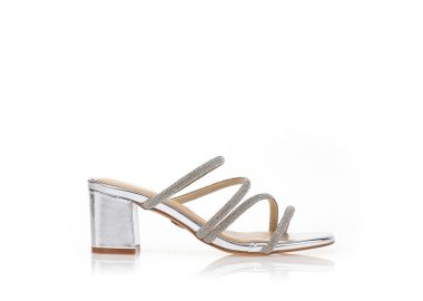 Mules TSOUKALAS με λουράκια από στρας ΑΣΗΜΙ - Tsoukalas - 