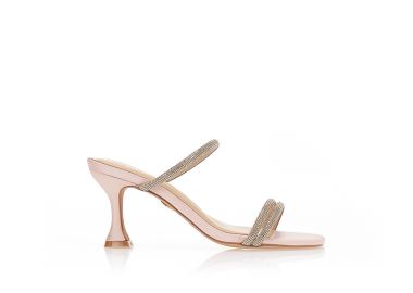 Mules TSOUKALAS με λουράκια από στρας NUDE - Tsoukalas - 