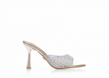 Mules TSOUKALAS μπρονζέ δερματίνη με διαφάνεια και στρας ΜΠΡΟΝΖΕ - Tsoukalas - 