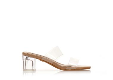 Mules TSOUKALAS nude δερματίνη με διάφανη φάσα και τακούνι NUDE - Tsoukalas - 