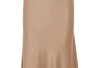 must have σατέν φούστα Julienne beige gold - PerfectDress.gr - 