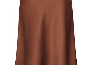 must have σατέν φούστα Julienne brown - PerfectDress.gr - 