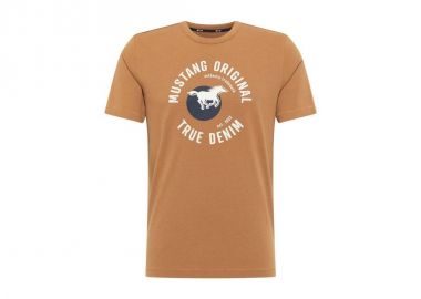 Mustang Ανδρικό T-shirt Κοντομάνικο Μπεζ 10121473299 - Mustang - 