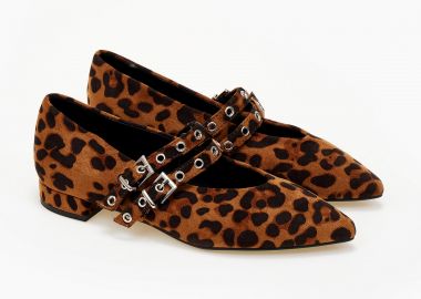 Μυτερά γοβάκια με μπαρέτα - Λεοπάρ - Issue - 