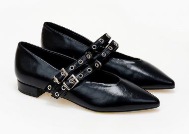 Μυτερά γοβάκια με μπαρέτα - Μαύρο - Issue - 