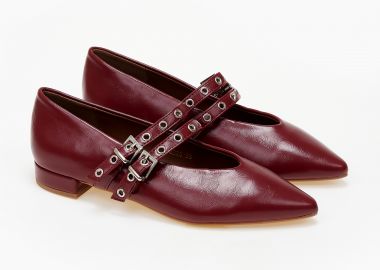 Μυτερά γοβάκια με μπαρέτα - Μπορντώ - Issue - 