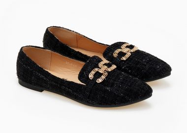 Μυτερά υφασμάτινα loafers - Μαύρο - Issue - 