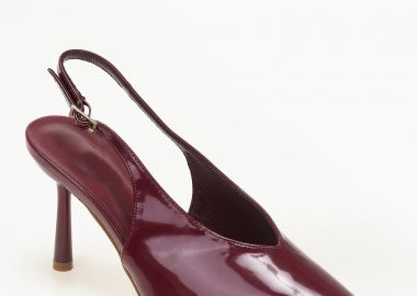 Μυτερές εξώφτερνες γόβες λουστρίνι - Μπορντώ - Issue - 