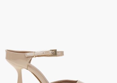 Μυτερές εξώφτερνες γόβες με μπαρέτα και μεταλλική λεπτομέρεια - Μπεζ - Issue - 