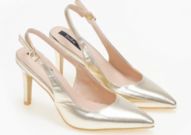 Μυτερές γόβες με λεπτό τακούνι - Χρυσό - Issue - 