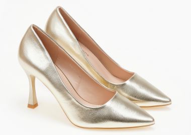 Μυτερές γόβες με λεπτό τακούνι - Χρυσό - Issue - 