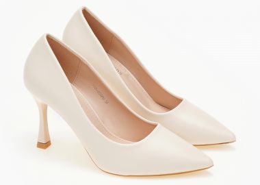 Μυτερές γόβες με λεπτό τακούνι - Μπεζ - Issue - 