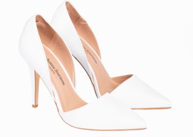 Μυτερές γόβες με λεπτό τακούνι και ανοίγματα - Λευκό - Issue - 