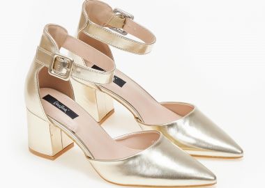 Μυτερές γόβες με μπαρέτα - Χρυσό - Issue - 