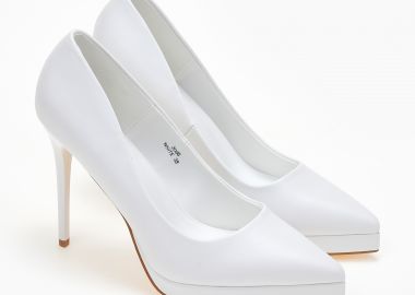 Μυτερές γόβες στιλέτο με λεπτή φιάπα - Λευκό - Issue - 