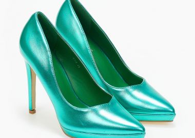 Μυτερές γόβες stiletto με λεπτή φιάπα - Πράσινο - Issue - 