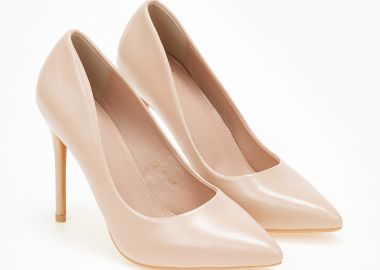 Μυτερές ψηλοτάκουνες γόβες με λεπτο τακούνι - Μπεζ - Issue - 