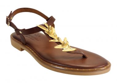 Myconian Greek Sandals Γυμαικεία Παπούτσια Πέδιλα 221584 Καφέ - Myconian Greek Sandals - 