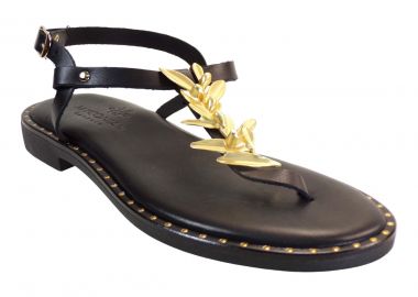 Myconian Greek Sandals Γυμαικεία Παπούτσια Πέδιλα 221584 Μαύρο - Myconian Greek Sandals - 