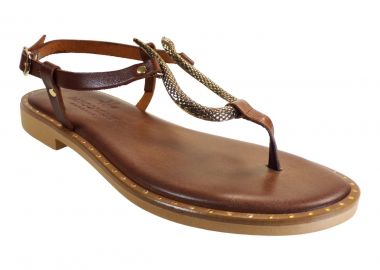 Myconian Greek Sandals Γυμαικεία Παπούτσια Πέδιλα 2282 Ταμπά - Myconian Greek Sandals - 