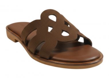 Myconian Greek Sandals Γυναικεία Παπούτσια Παντόφλες 21185 Καφέ - Myconian Greek Sandals - 