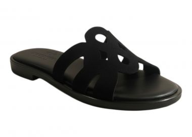 Myconian Greek Sandals Γυναικεία Παπούτσια Παντόφλες 21185 Μαύρο - Myconian Greek Sandals - 