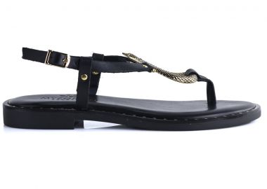 Myconian μαύρo σανδάλι 2282 - Robinson - 