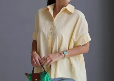 NADY πουκαμίσα οversized κιτρινο - SOU - 