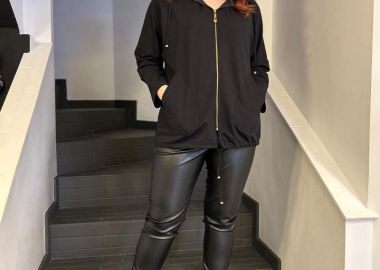 Naelus γυναικεία φούτερ ζακέτα bigsize με κουκούλα - SOU - 