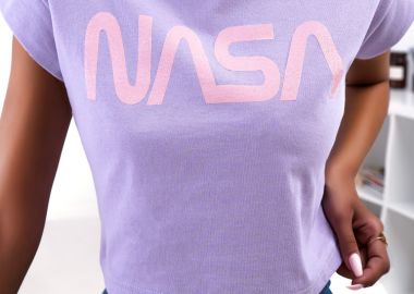 NASA LILA CROP T-SHIRT - sense-shop - 