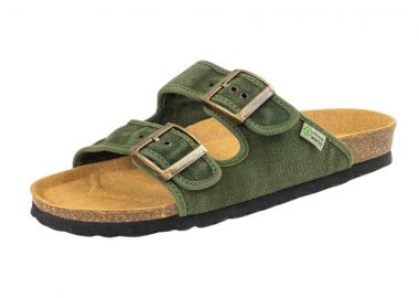 NATURAL WORLD Slides CANVAS BIO SANDAL - Χακί-7001E-KHAKI - NATURAL WORLD - 