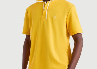 Nautica ανδρική μπλούζα πόλο πικέ με κεντημένο λογότυπο Classic Fit - N1V03946 Κίτρινο - NAUTICA - 