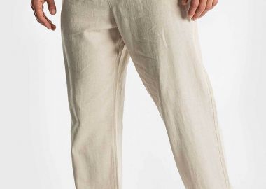 Nautica ανδρικό λινό παντελόνι με ελαστική μέση Relaxed Fit - NAP171224 Εκρού - NAUTICA - 