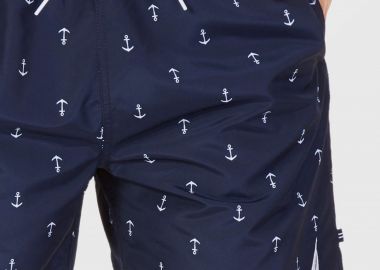 Nautica ανδρικό μαγιό με μικροσχέδιο άγκυρες - T81111 Μπλε Σκούρο - NAUTICA - 