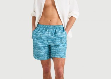 Nautica ανδρικό μαγιό σορτς με all-over print και κεντημένο λογότυπο 