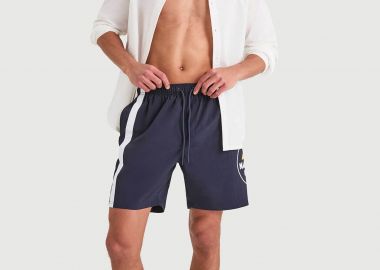 Nautica ανδρικό μαγιό σορτς με contrast ρίγα στο πλάι και λογότυπο 