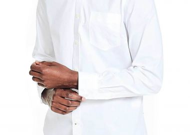 Nautica ανδρικό πουκάμισο button down με τσέπη και κεντημένο λογότυπο Classic Fit - W45126 Λευκό - NAUTICA - 