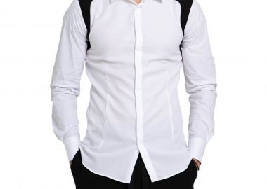 NEIL BARRETT Ανδρικό Λευκό Classic Collar Shirt - NEIL BARRETT - 