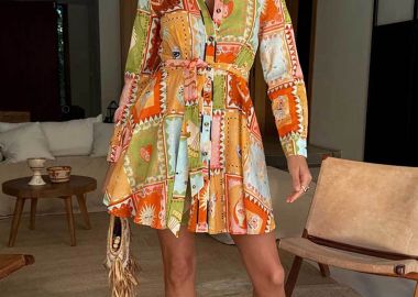 Never Fully Dressed γυναικείο mini φόρεμα σεμιζιέ με all-over print 