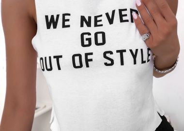 NEVER GO WHITE TANK TOP - fashionroom - 