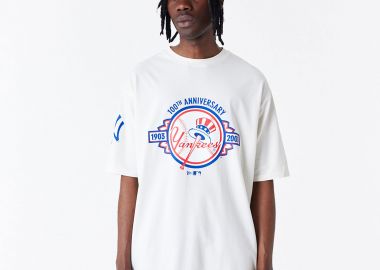 NEW ERA NEW YORK YANKEES MLB ANNIVERSARY OVERSIZED T-SHIRT ΑΣΠΡΟ - NEW ERA - 