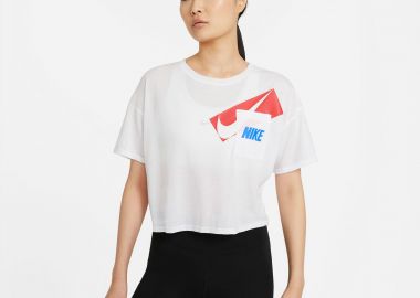 NIKE DRI-FIT GRAPHIC TRAINING CROP TOP ΑΣΠΡΟ - NIKE - 