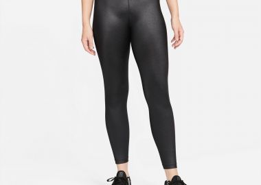 NIKE DRI-FIT ONE MID-RISE SHINE LEGGINGS ΜΑΥΡΟ - NIKE - 