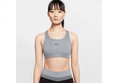 Nike Dri-Fit Swoosh Γυναικείο Αθλητικό Μπουστάκι Γκρι με Επένδυση BV3636-084 - Nike Sportswear - 